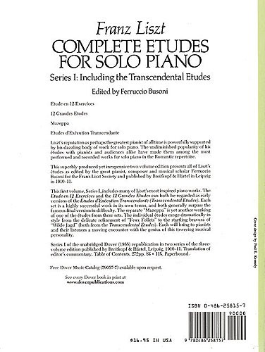 Franz Liszt: Complete Etudes For Solo Piano Series I