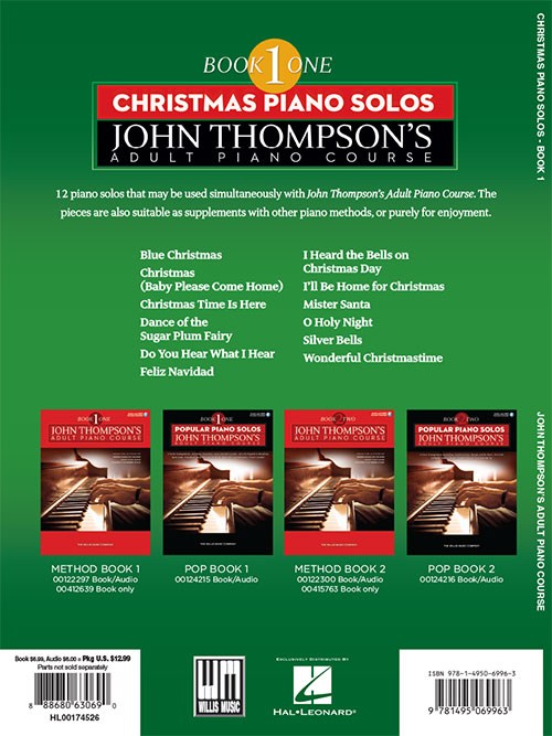 John Thompson's Adult Piano Course: Book 1 - Christmas Piano Solos