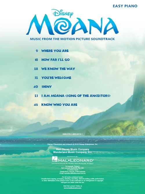 Moana: Music From The Motion Picture Soundtrack (Easy Piano)