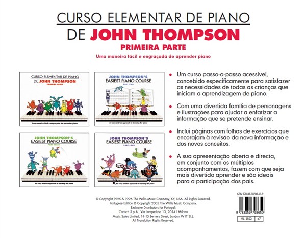 Curso Elementar De Piano De John Thompson: Primeira Parte