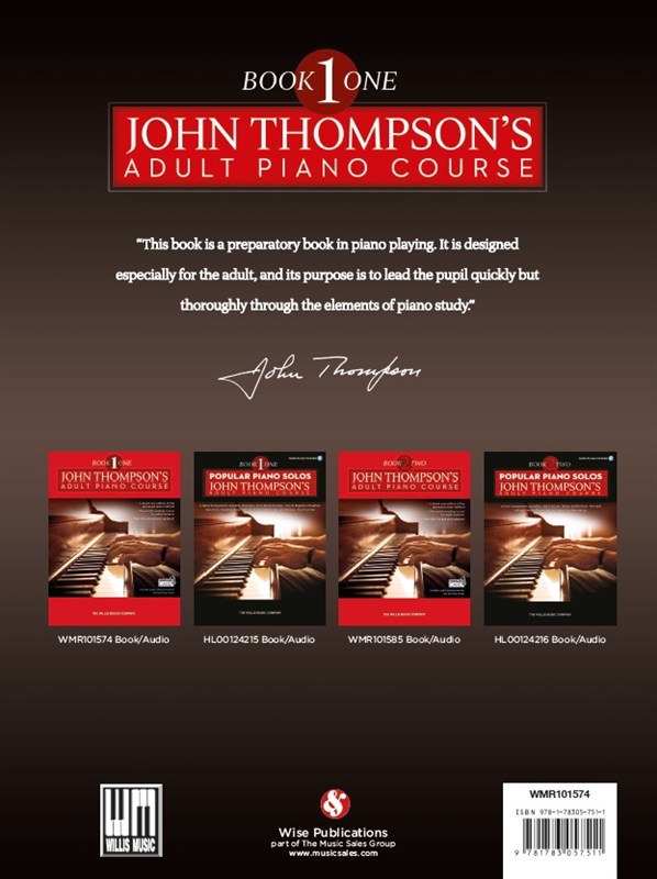John Thompson's Adult Piano Course: Book One (Book/Audio Download)