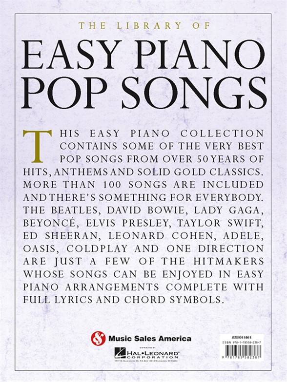 The Library Of Easy Piano Pop Songs