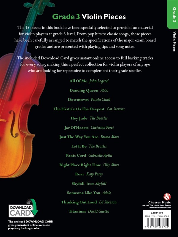 Grade 3 Violin Pieces (Book/Audio Download)