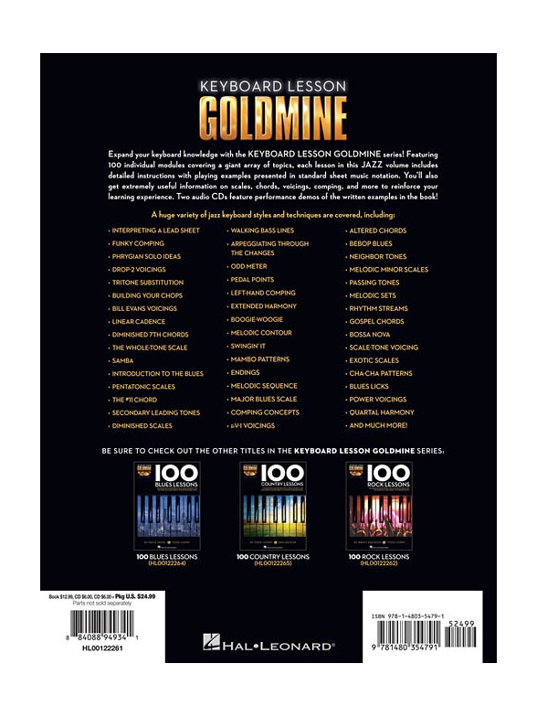 Keyboard Lesson Goldmine: 100 Jazz Lessons (Book/2 CDs)