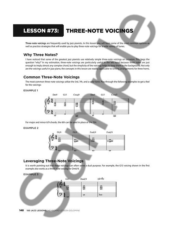 Keyboard Lesson Goldmine: 100 Jazz Lessons (Book/2 CDs)