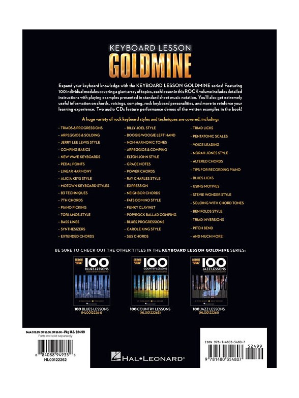 Keyboard Lesson Goldmine: 100 Rock Lessons (Book/2 CDs)