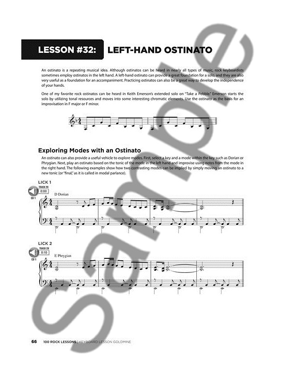 Keyboard Lesson Goldmine: 100 Rock Lessons (Book/2 CDs)