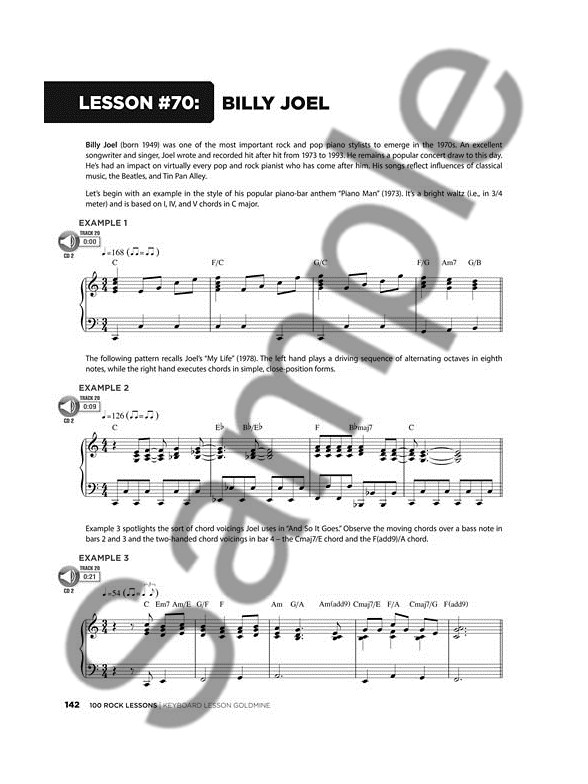 Keyboard Lesson Goldmine: 100 Rock Lessons (Book/2 CDs)