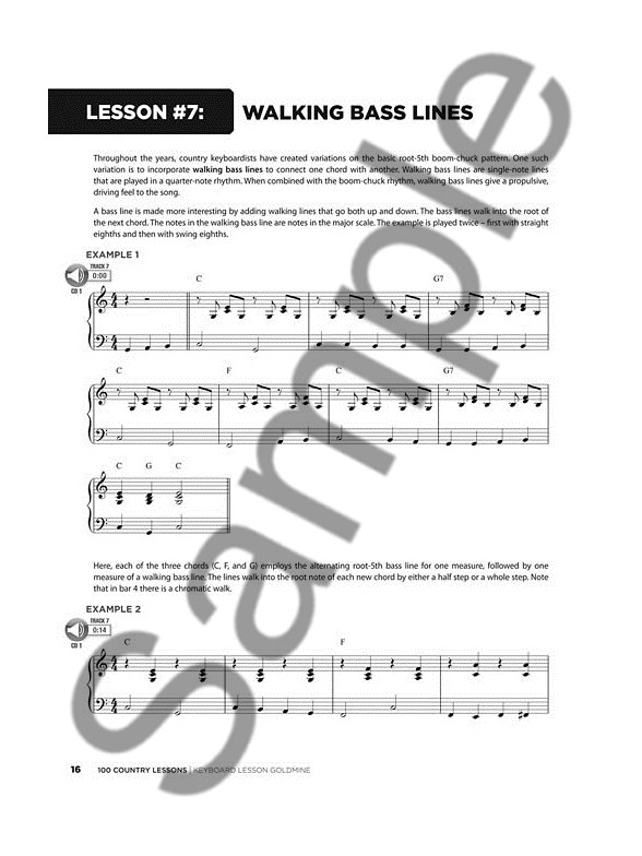 Keyboard Lesson Goldmine: 100 Country Lessons (Book/2 CDs)