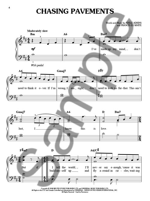 Easy Piano Play-Along Volume 4: Adele (Book/Online Audio)