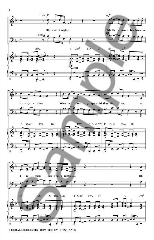 Jersey Boys (Choral Highlights) - SATB