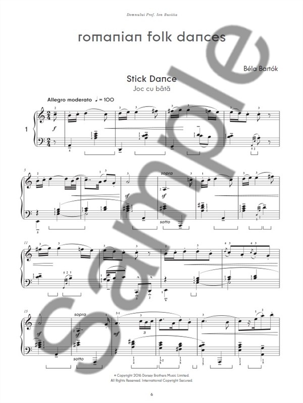 Béla Bartók: Romanian Folk Dances (Piano Solo)