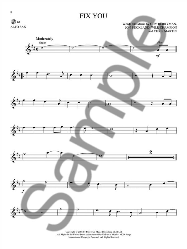 Alto Saxophone Play-Along: Coldplay
