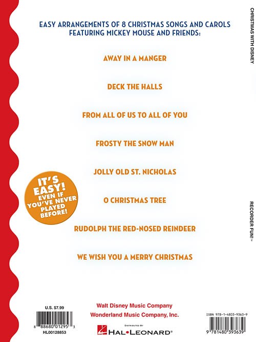 Selections From Recorder Fun!®: Christmas With Disney