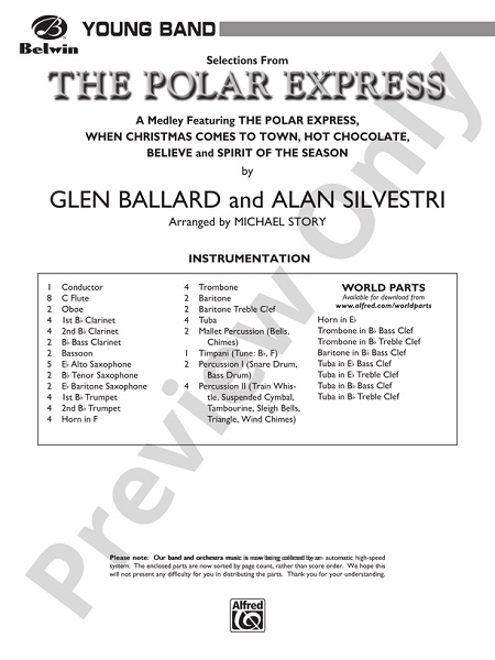 The Polar Express, Selections from