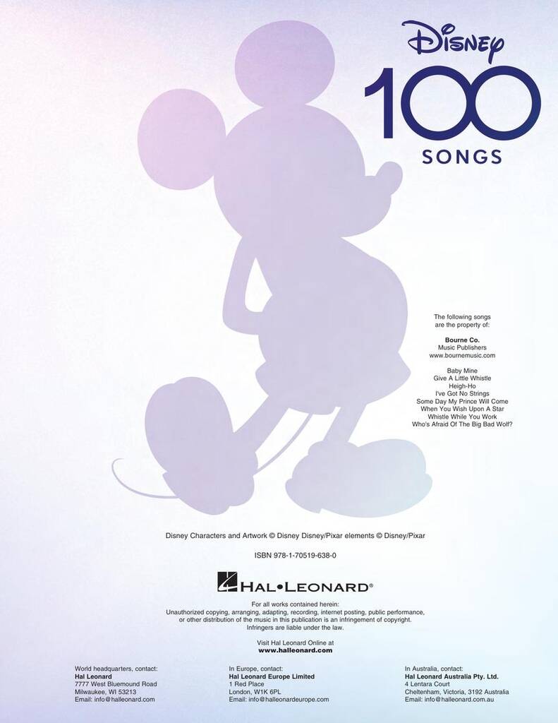 Disney 100 Songs - Celebrating the 100th Anniversary of Disney