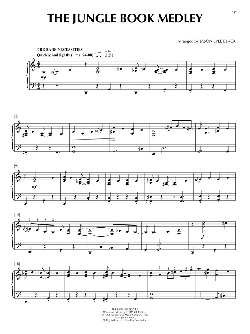 Disney Medleys for Piano Solo