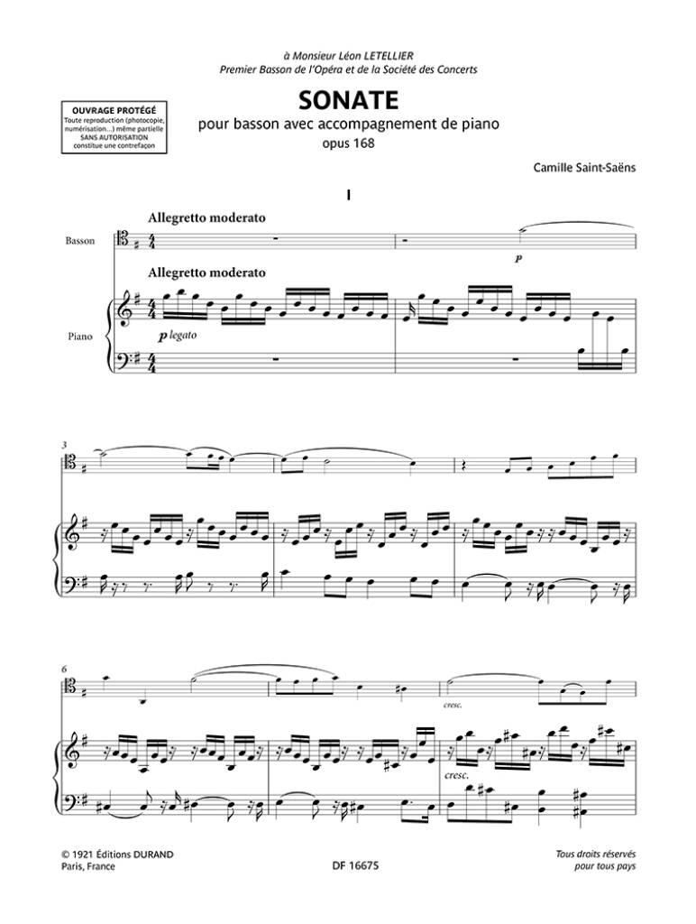 Camille Saint-Saëns: Sonate Opus 168
