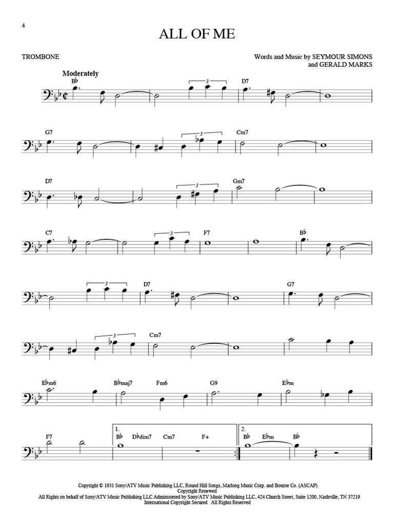 101 Jazz Songs For Trombone