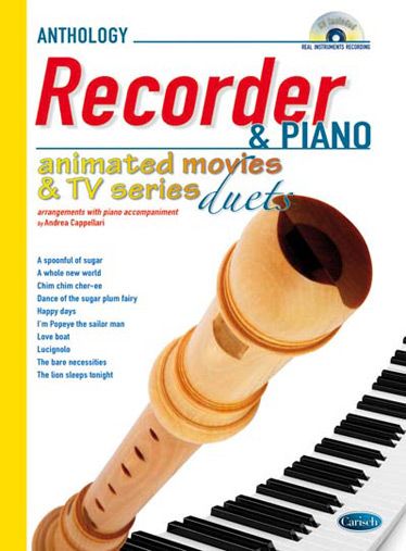 Animated Movies and TV Duets for Recorder And Piano