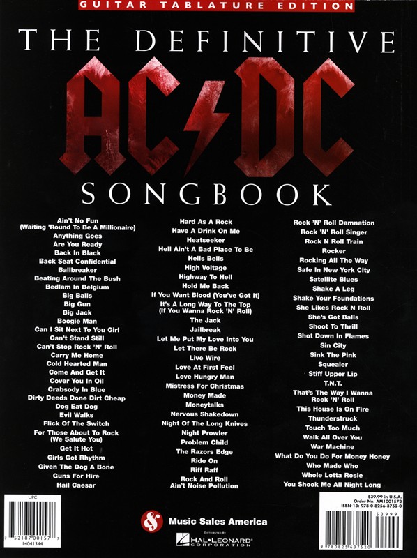 The Definitive AC/DC Songbook - Updated Edition