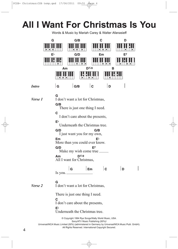 Piano Chord Songbook: Christmas Songs