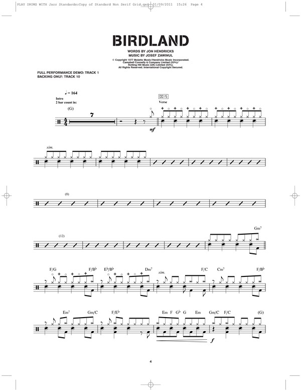 Play Drums With Jazz Standards