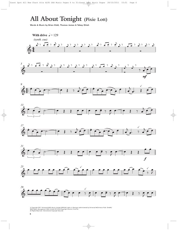 Guest Spot: All New Chart Hits (Alto Saxophone)