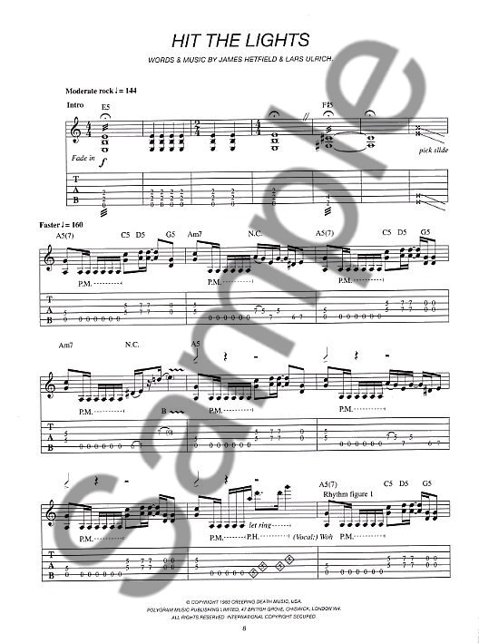 Metallica: Kill 'Em All Guitar Tab Edition