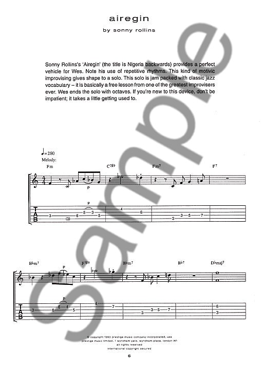 Wes Montgomery For Guitar Tab