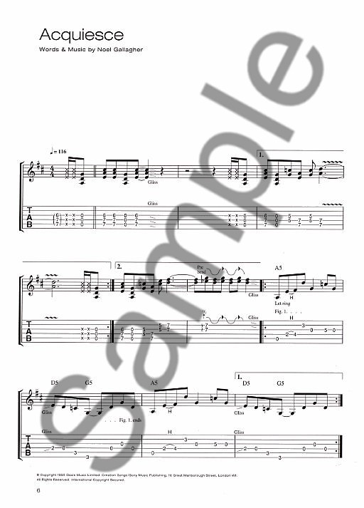 The Other Side Of Oasis Guitar (TAB)