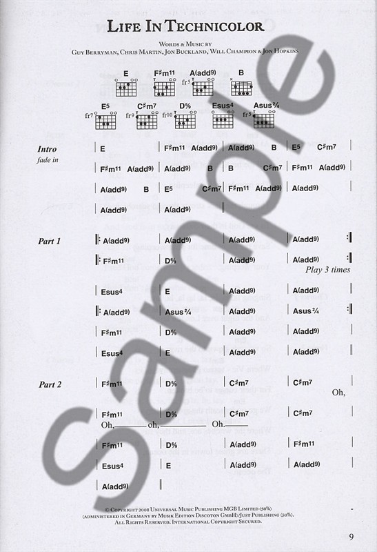 Coldplay: Viva La Vida or Death And All His Friends - Chord Songbook