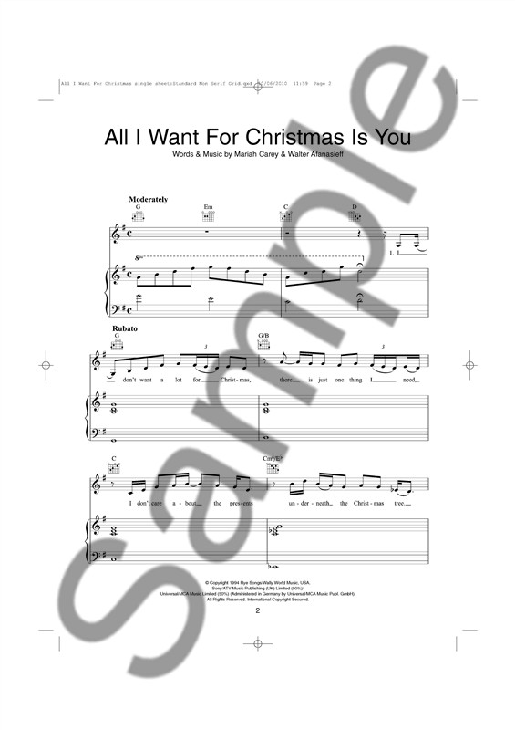 Mariah Carey: All I Want For Christmas Is You - PVG