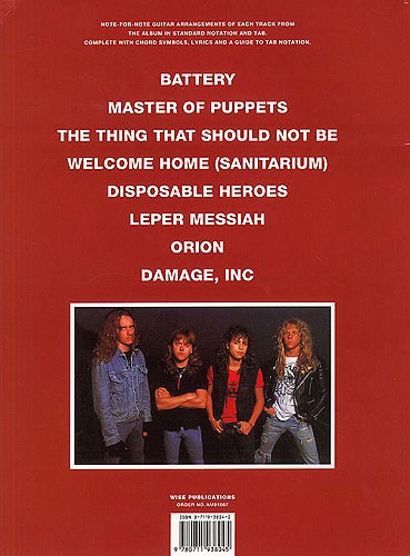 Metallica: Master Of Puppets (Guitar)