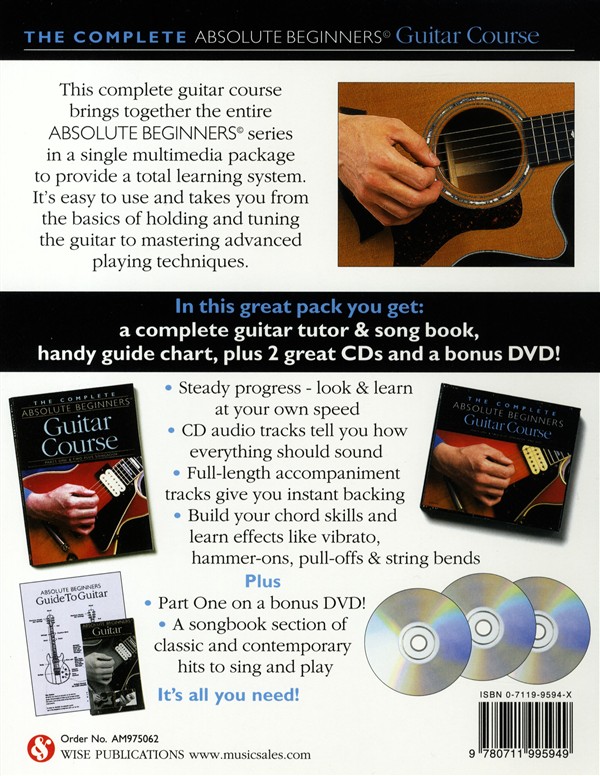 The Complete Absolute Beginners Guitar Course: Book/CD/DVD Pack