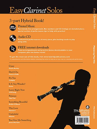 Solo Dbut Series: Easy Clarinet Solos: Playalong Pop Hits (Book/CD)