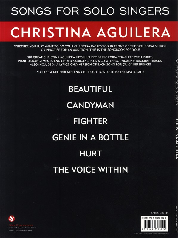 Songs For Solo Singers: Christina Aguilera