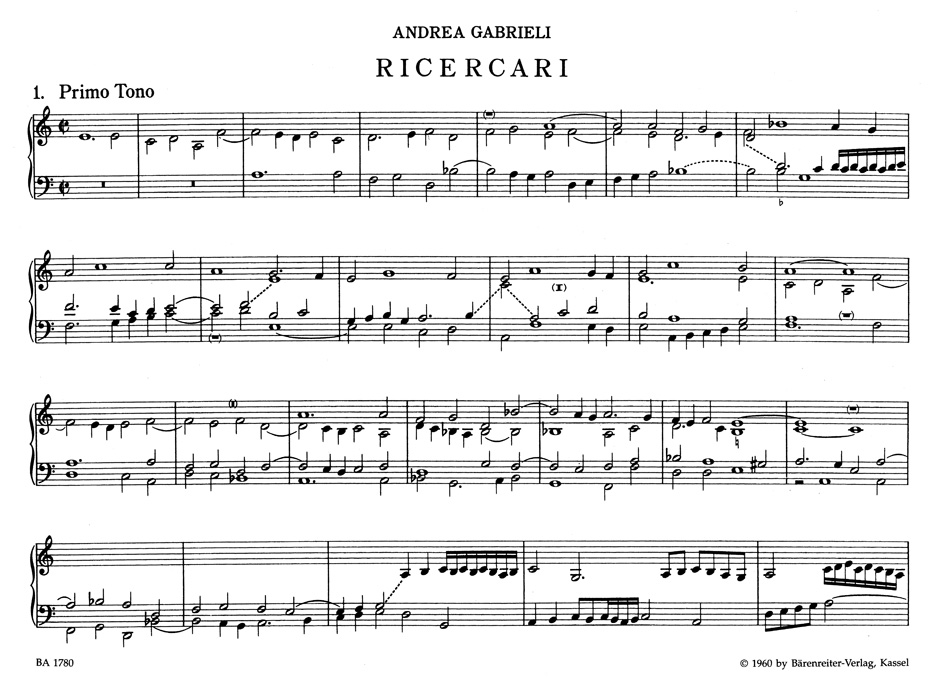 Andrea Gabrieli: Ricercari for Organ - Band 1