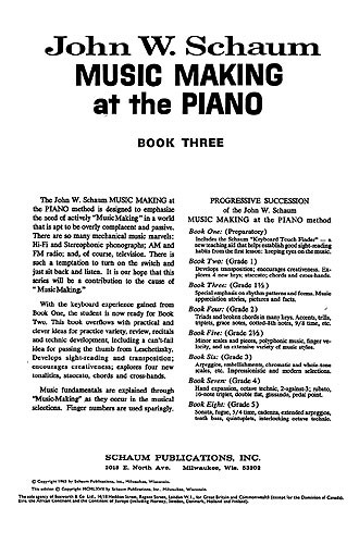 John W. Schaum: Music Making At The Piano Book 3 Level 2