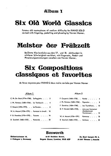 Six Old World Classics 1 Warner Pf