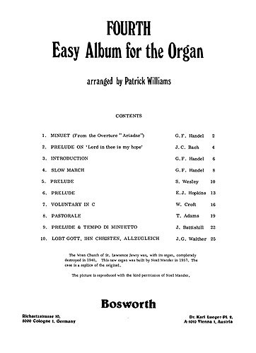 Williams: Fourth Easy Album For The Organ