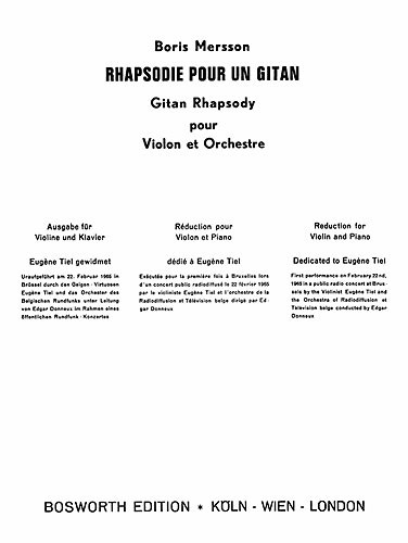 Boris Mersson: Rhapsody For A Gypsy (Un Gitan)