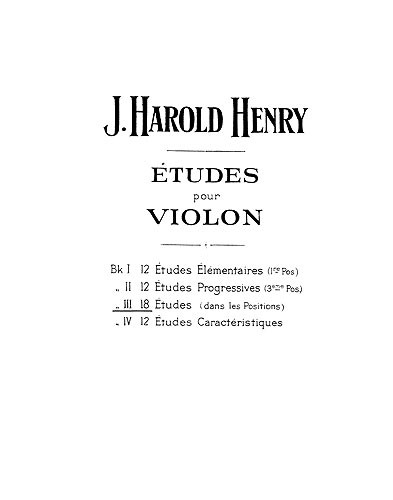 Henry, Jh Etudes Progressives 3 Vln