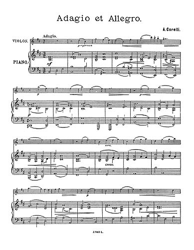 Arcangelo Corelli: Adagio And Allegro (Violin/Piano)