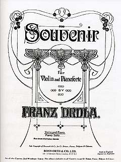 Franz Drdla: Souvenir For Violin And Piano