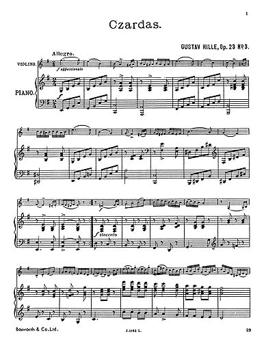 Hille Czardas Op.23/3 Vln/Pf