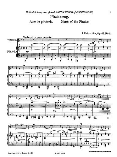 Johannes Palaschko: March Of The Pirates Op.65 No.5 (Violin/Piano)