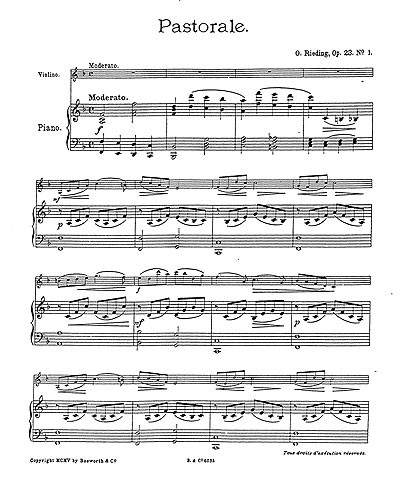 Oskar Rieding: Pastorale Op.23 No.1