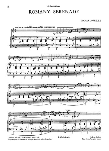 Max Morelle: Romany Serenade For Violin And Piano