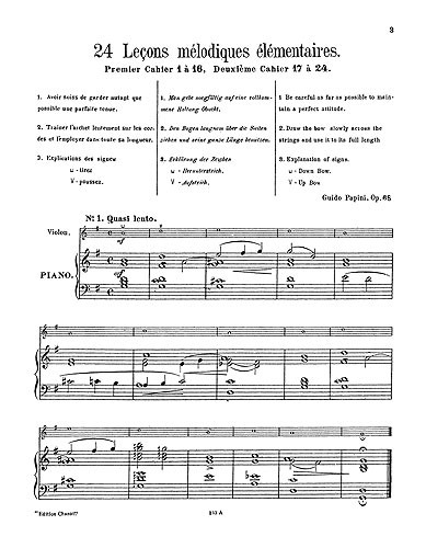 Guido Papini: 24 Elementary Studies For Violin And Piano Op.68 Book 1